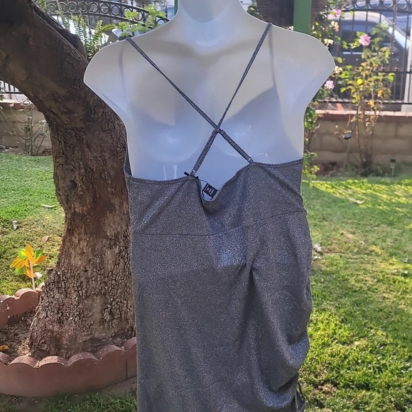 Shein sxy plus size 2xl silver glitter homecoming ruched side slip dress - Picture 9 of 14